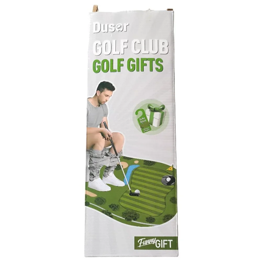Dusor Toilet Golf Game Funny Gifts for Men (Green, Club, Balls, Hole, Tee, Sign)